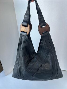 Ananas chevron leather hobo bag